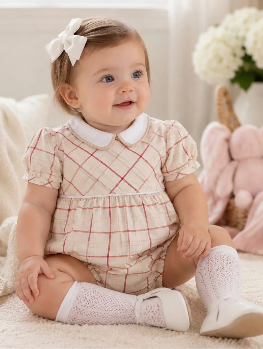 The Beaufort Bonnet Company Bradford Bubble 6/12M NWT Plaid Romper